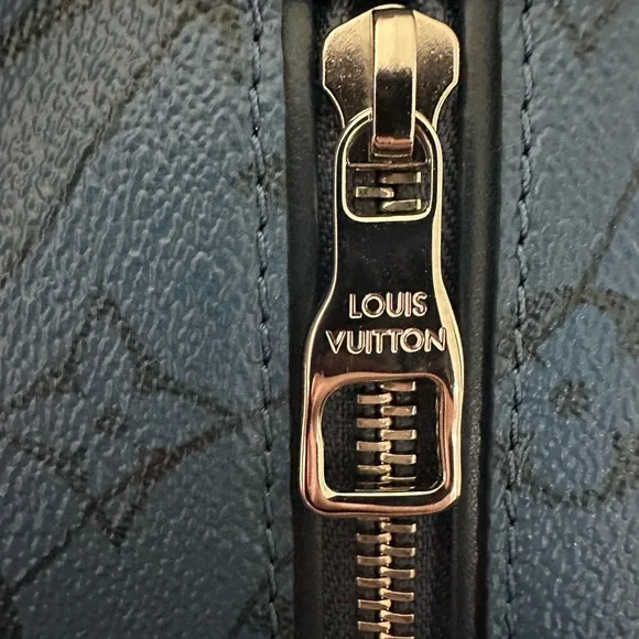 Louis Vuitton Blue Monogram Embossed Leather Shoulder Bag - Picture 6 of 16